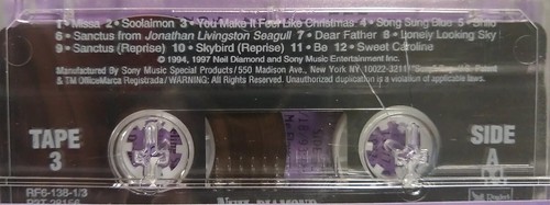 NEW SEALED - NEIL DIAMOND Live In Concert Cassette Tape # 3 ONLY 1997 Sony Music - Picture 9 of 11
