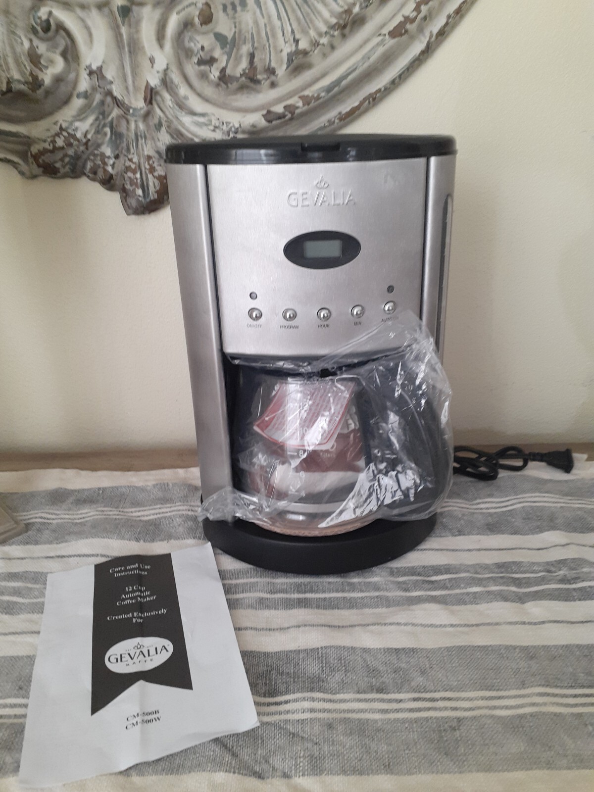Gevalia 12 Cup Automatic Coffee Maker CM500 Black Stainless New/No Box