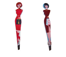 LOT OF 2 LADY TWEEZERS BY BEAUTY SECRETS SLANTED TIP