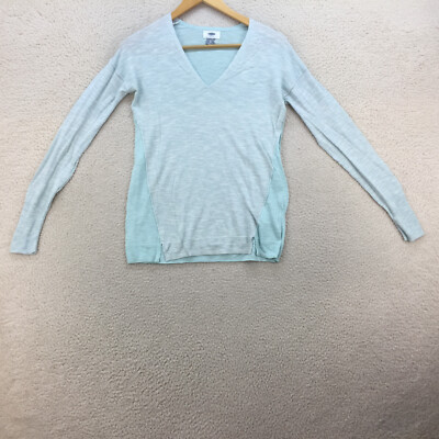 Old Navy Blue Luxury Long Sleeve Cotton Blend Pull Over Jumper Women Size UK XS