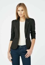 Justfab Black Linen Blend Blazer Jacket Xxl / Uk 18 New With Tags