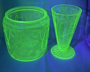 uranium glass cookie jar