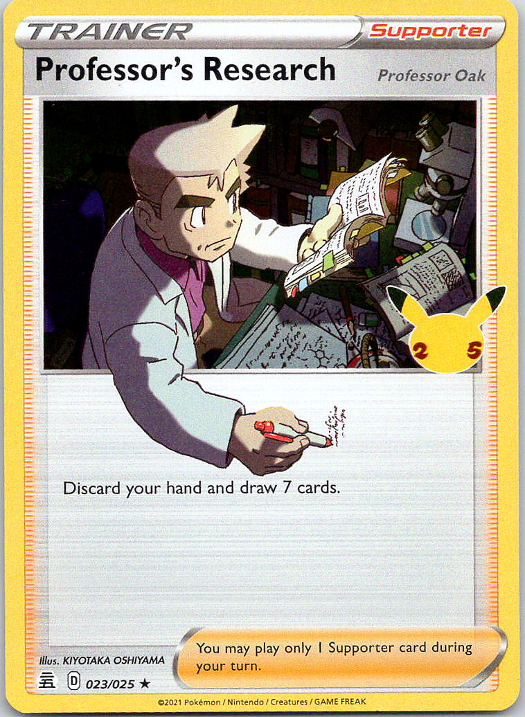 Pokemon Professor's Research (Professor Oak) 23/25 Celebrations Rare Supporter