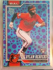 Dylan Beavers 2026 Topps Blue and Purple Polka Dots RC Baltimore Orioles