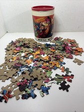 1974 Superman Batman Canister Puzzle DC Comics COMPLETE 200 pieces Vintage Toy
