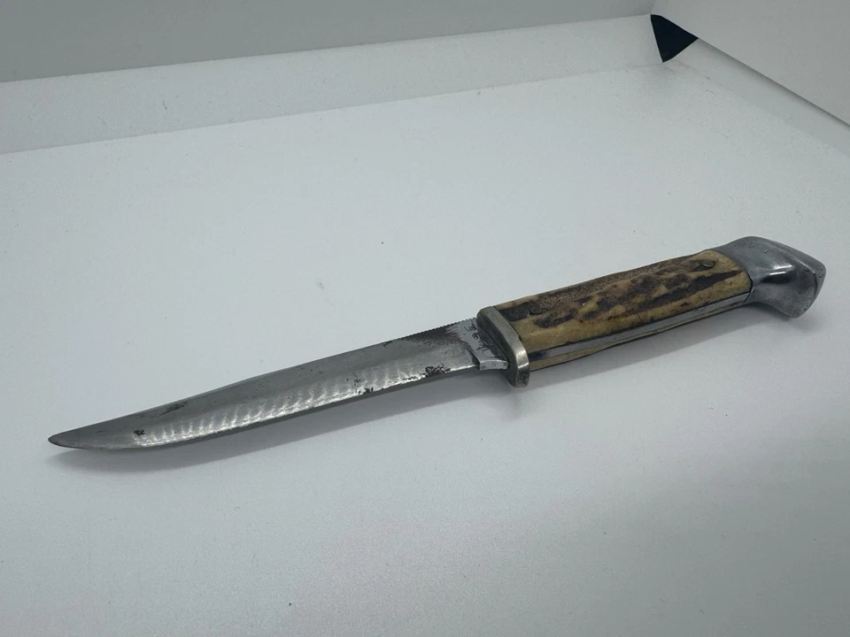 Cuchillo de hoja fija estuche vintage 1940-1965, hecho en EE. UU. Foto 4 de 4