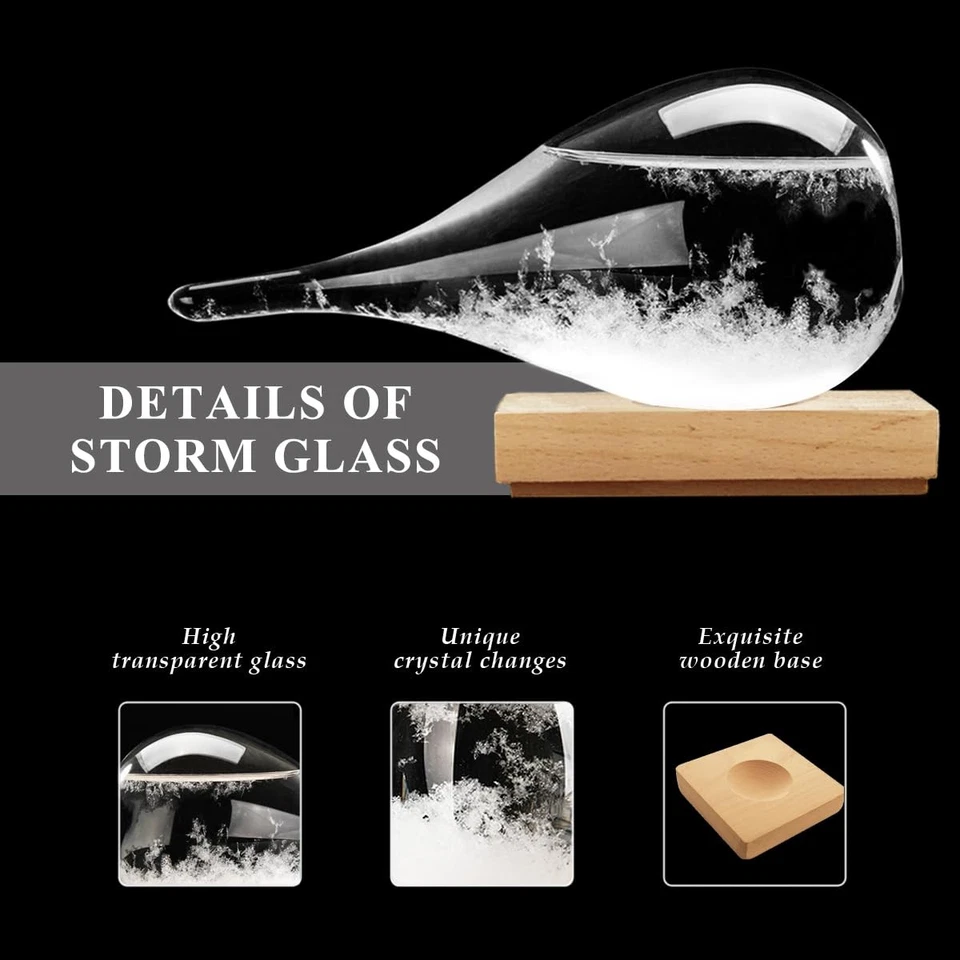 Sturmglas Wettervorhersage tropfenförmige Wettervorhersageflasche Heimbüro Sc... - Bild 3 von 4