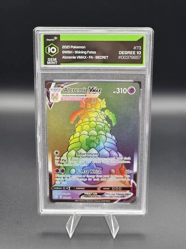 Pokémon Alcremie VMAX FA Secret Rare 073/072 Shining Fates Holo Degree 10
