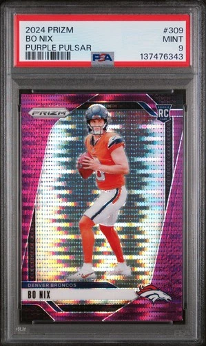 2024 PANINI PRIZM PURPLE PULSAR #309 BO NIX ROOKIE RC PSA 9