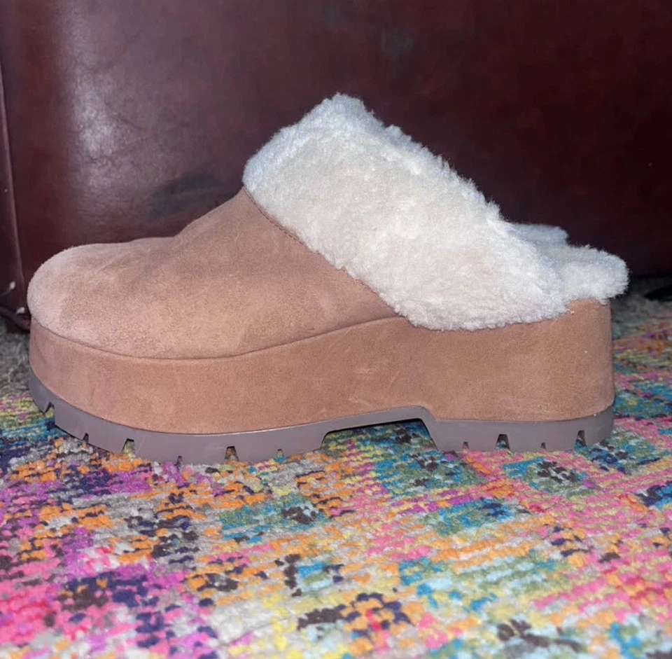 Acogedores zuecos Steve Madden para mujer Juney plataforma gamuza castaño talla 9 nuevos con etiquetas Foto 3 de 4