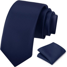 Men'S Tie Set Solid Pure Color 3.15" 8CM Classic Formal Plain Necktie and Pock