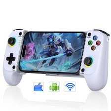 Wireless Mobile Gaming Controller for iPhone/Android Phone RGB Hall Effect White