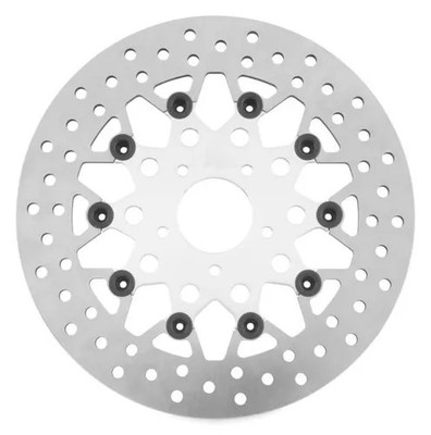 TP 11.8in Floating Silver Mesh Front Brake Rotor Harley Dyna Fat Bob 08-17