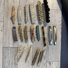 Vintage Hair Accessory Lot Of 19 Barrettes  Hair Clips