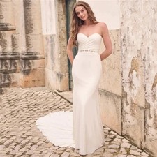 Sweetheart Neck Floor-Length Wedding Dress Detachable Lace-Up Mermaid Bride Gown