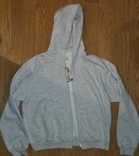 Skims Cotton Fleece Classic Zip-Up Hoodie Sweatshirt Light Heather Grey, Size L