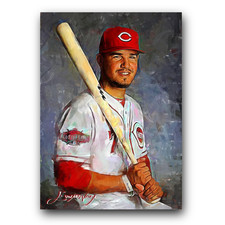 Eugenio Suarez Art Card Limited 32/50 Edward Vela Signed (Cincinnati Reds)