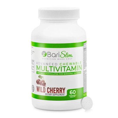 BariSlim Advanced Chewable Bariatric Multivitamin Dietary Supplement Wild Cherry