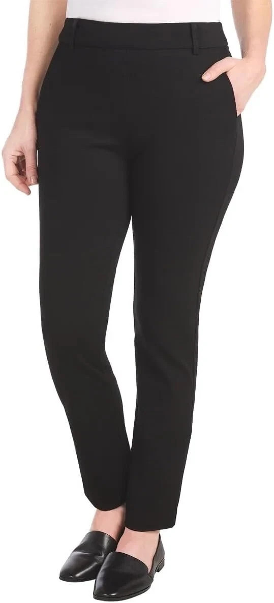 Dalia Ladies' Twill Ponte Pant with Pull-On ,  Black,  M