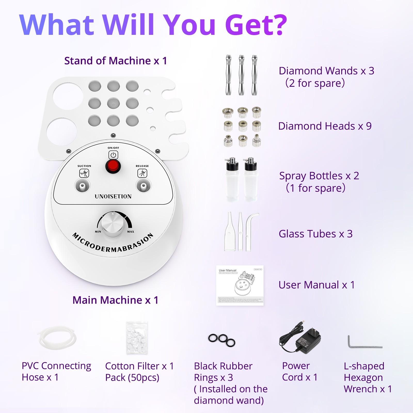 4in1 Diamond Microdermabrasion Skin Rejuvenation Device Home Salon Personal Use