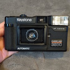 Keystone Everflash 3580 Automatic Vintage 35mm Film Camera Black WORKING