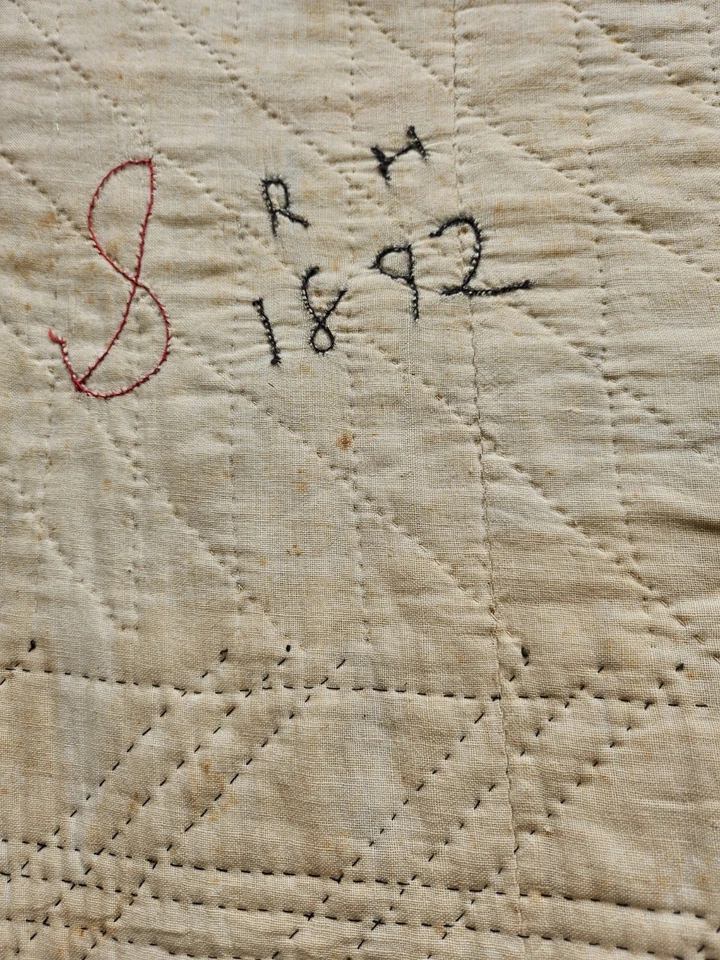 Charming Handmade Quilt Dated 1892, Great With Antiques and Primitives - Image 3 of 4