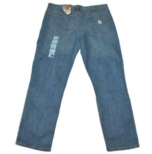 NEW Carhartt Mens Jeans 38x32 Blue Denim Holter Jean Relaxed Fit