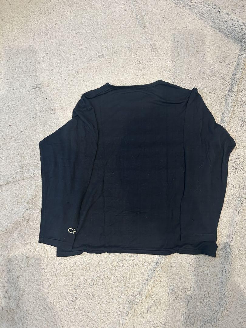 CHANEL PARIS ロゴ入り ブラック長袖Tシャツ CHANEL PARIS logo black long sleeve T-shirt F/S from Japan