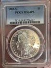 1881-S Morgan Silver Dollar PCGS MS64 PL Very Proof Like