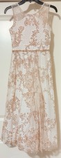 Tween Diva Elegant Gold/Cream Lace Maxi Dress Teen Size 14 New With Tags