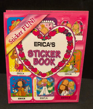 Personalized Name ERICA STICKER BOOK Stick W/Us Girls Funky Groovy Stickers