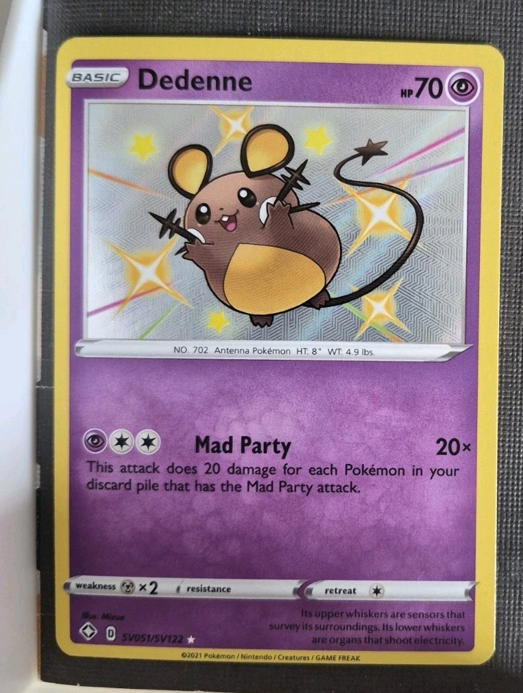 Dedenne SV051/SV122 Holo Rare Shining Fates Shiny Vault Pokemon Card NM CLEAN!