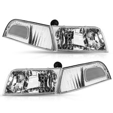 For 1998-2011 Ford Crown Victoria Chrome Headlightscorner Signal Lamps Pair