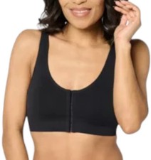Breezies Women's Comfort Seamless Wirefree Front Close Bra Black