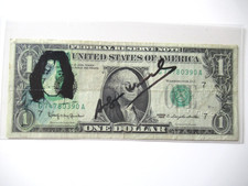 a)ANDY WARHOL: US 1$ BANKNOTE ORIGINAL SIGNIERT, ZERTIFIZIERT, USPS- FEB 10.1987