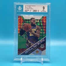 2019-20 Panini Mosaic #7 LeBron James Will to Win Mosaic Green BGS 9