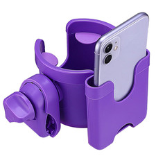 Cup Holder with Phone for Walker Wheelchair Stroller Purple | Fits Walker and St