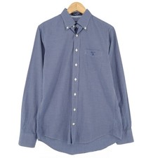 Gant Mens Shirt Blue Check Cotton Button Up Casual Everyday Classic Yb0 Size S