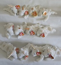 12 Ty Beanie Babies "Mystic" the Unicorn (Iridescent horn,Tan Horn), 1993, New 