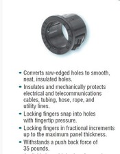 QTY15  3/4" SB.750-10 HOLE x .609 5/8" ID HEYCO 2096 SNAP BUSHING .125 PANEL MAX