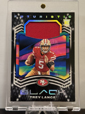 Panini 2021 Black Futuristic Trey Lance 49ers Silver Rookie MEM #F-TRL /99