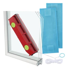 Magnetic Window Cleaner, 0.8"-1.1" Double Sided Window Glass Wiper Cleaning T...
