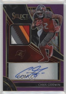 2019 Panini Select Signature Memorabilia Purple Prizm /49 Chris Godwin Auto 13c1