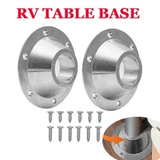 2 Pack RV Boat Table Base Pedestal Mount with Screws Aluminum For RV Camper