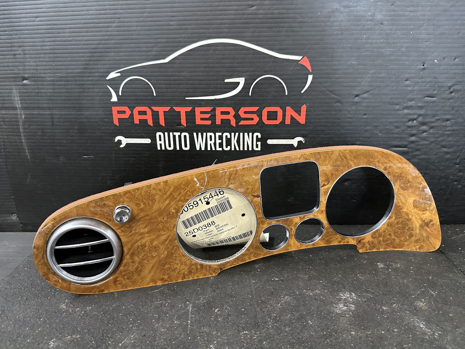 03-12 BENTLEY CONTINENTAL SPEEDOMETER WOOD GRAIN BEZEL TRIM ID 3W0857059