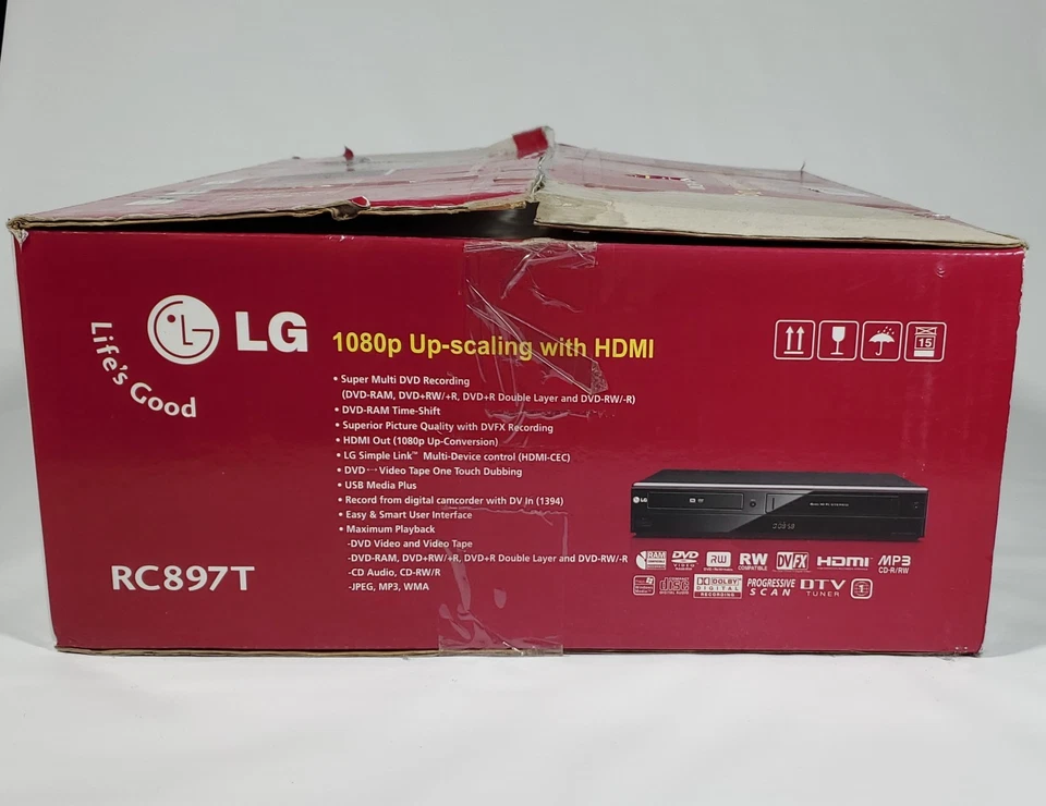 LG RC897T Grabadora de DVD VCR Combo Doblaje VHS a DVD Caja Remota Manuales - COMO NUEVO Foto 3 de 4