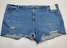 Abercrombie Fitch The 4" Mom Short High Rise Distressed Womens Jean 37/24 NWT