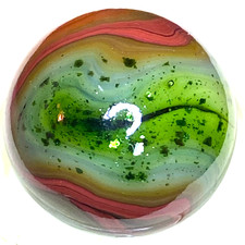 DAS/JABO BEAUTIFUL AVENTURINE OXBLOOD COLORS SWIRLED SHOOTER SIZE .75" BOX03/216