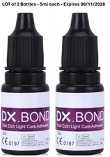 Lot of 2 - DENTEX DX Bond Dental Light Cure Dentin Enamel Resin Bonding Adhesive