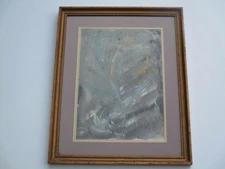LISTED MODERNIST  PAINTING VINTAGE ABSTRACT EXPRESSIONISM LISTED LAGUNA 